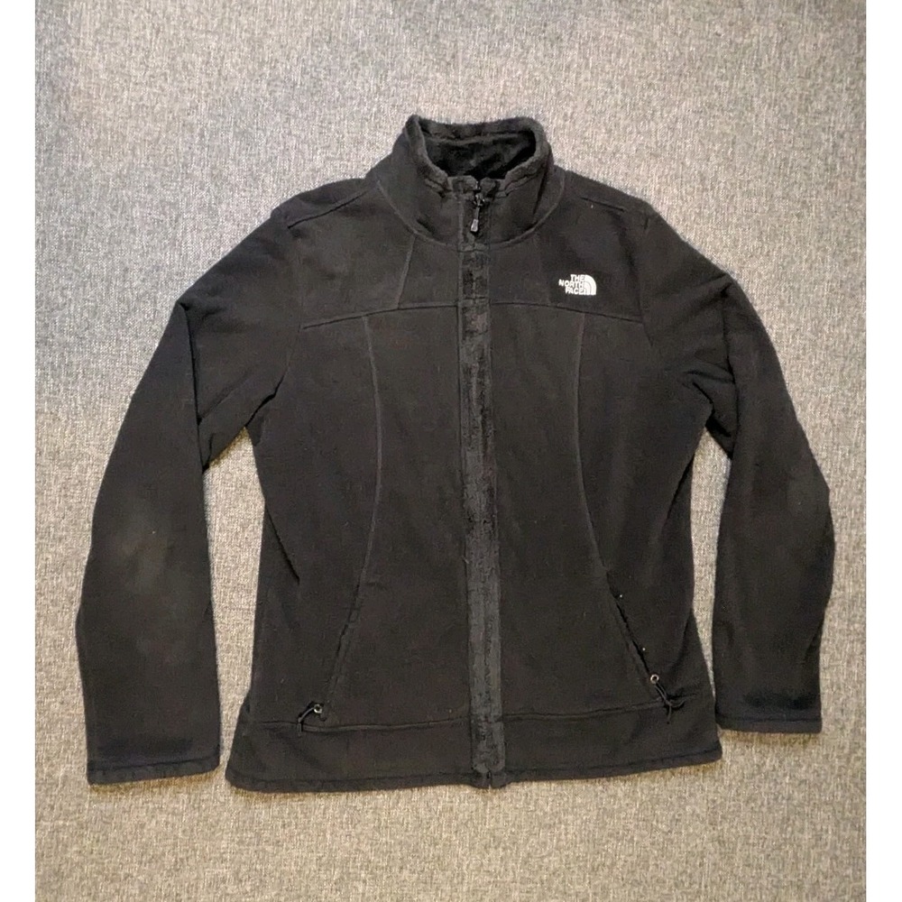 The North Face Fleece Lined Jacket womens size Large black Full Zip Outdoor Coat